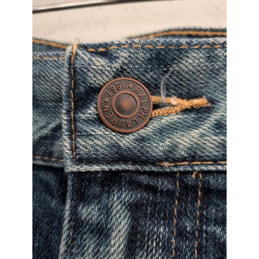 Polo Ralph Lauren Women's Patchwork Denim Skirt Size 8 Distressed Jean Vintage - Picture 5 of 8